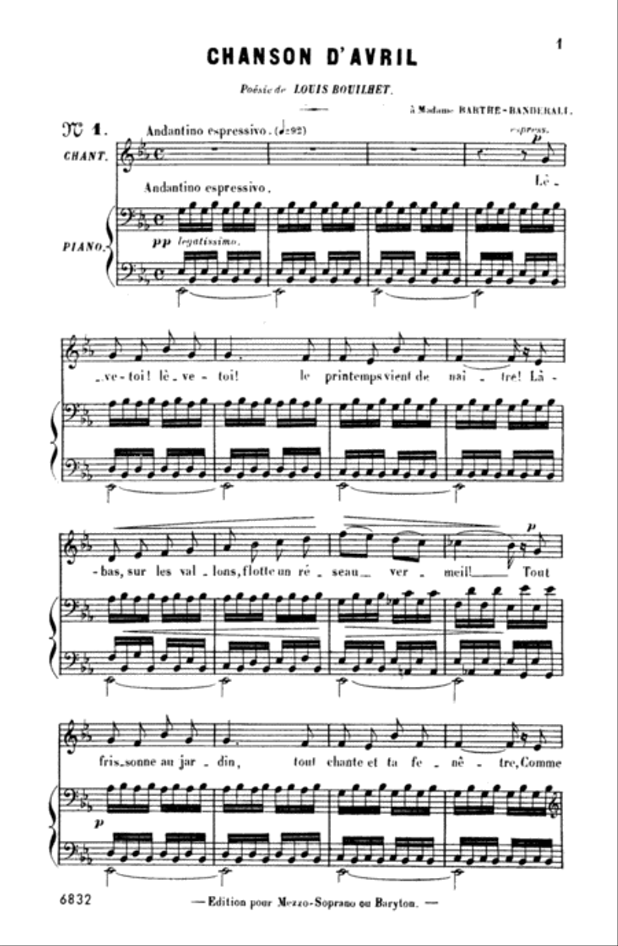 Bizet: 20 Melodies (Mezzo Soprano/Baritone) Mezzo-Soprano Voice scores gallery preview page 6