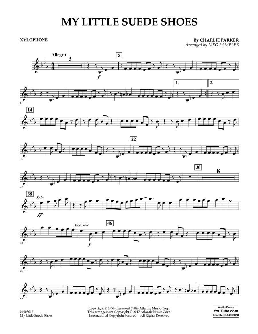 My Little Suede Shoes - Xylophone Concert Band scores gallery preview page 1