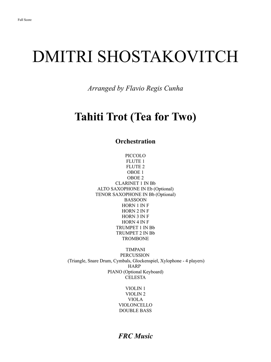 Tea for Two (Tahiti Trot) for Orchestra Full Orchestra scores gallery preview page 2