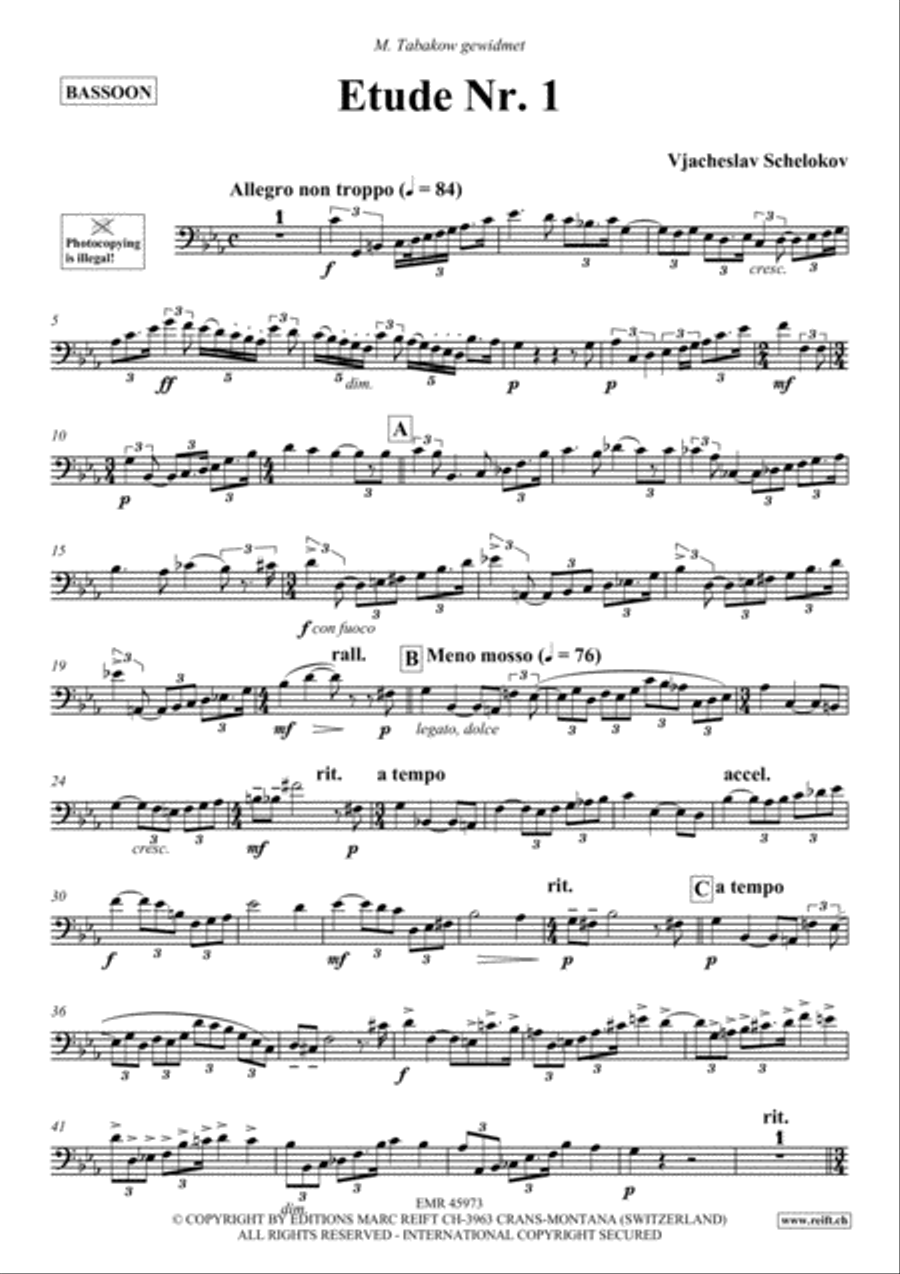 Etude No. 1 + 2 Bassoon Solo scores gallery preview page 2