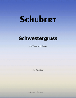Book cover for Schwestergruss, by Schubert, in a flat minor