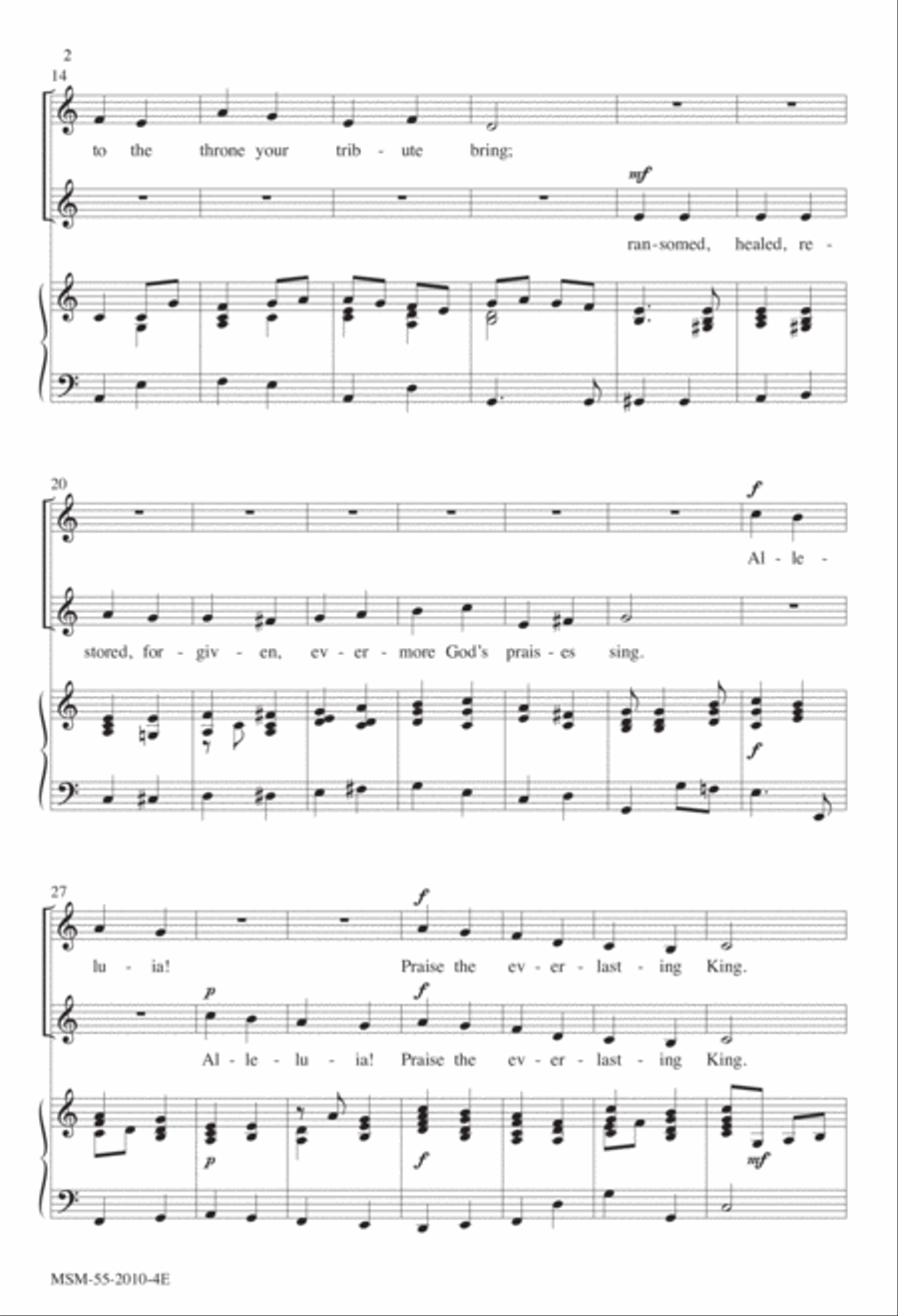 Praise, My Soul, the King of Heaven Choir scores gallery preview page 3
