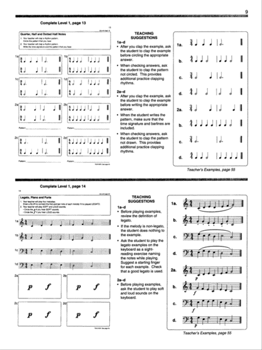 Alfred's Basic Piano Library: Ear Training Teacher's Handbook and Answer Key Complete 1-3 Piano Method scores gallery preview page 3