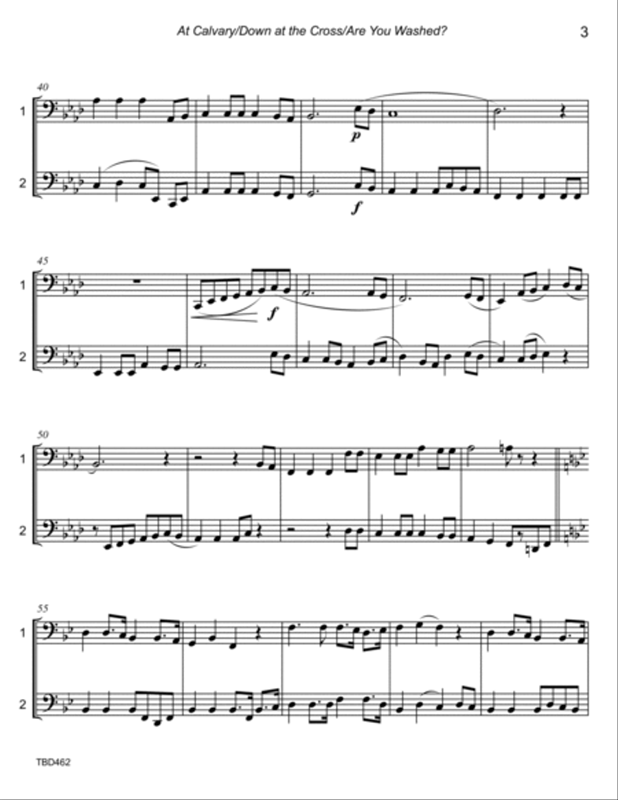 AT CALVARY/AT THE CROSS/ARE YOU WASHED - TUBA DUET (unaccompanied) Brass Duet scores gallery preview page 3