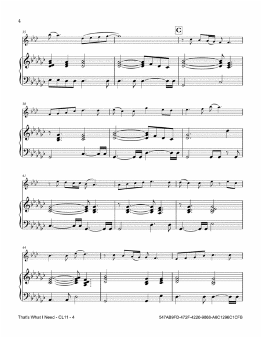 That's What I Need That's What I Need Clarinet Solo scores gallery preview page 4