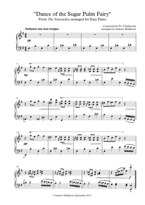 Dance of the Sugar Plum Fairy arranged for Easy Piano Solo