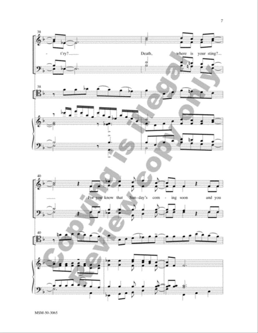 There's a Sunday Coming Soon 4-Part scores gallery preview page 6