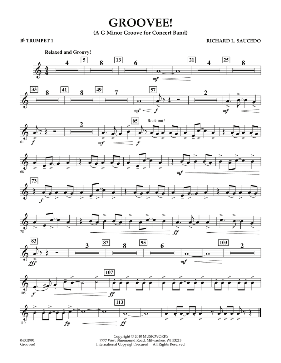 Groovee! - Bb Trumpet 1 Concert Band scores gallery preview page 1