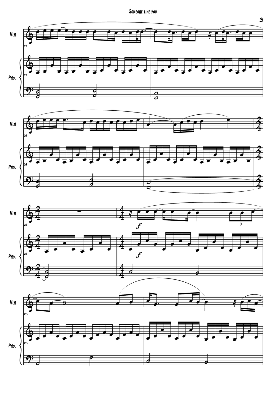Someone Like You Someone Like You Violin Solo scores gallery preview page 3