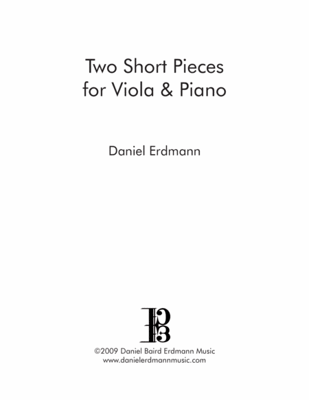Two Short Pieces for Viola & Piano image number null