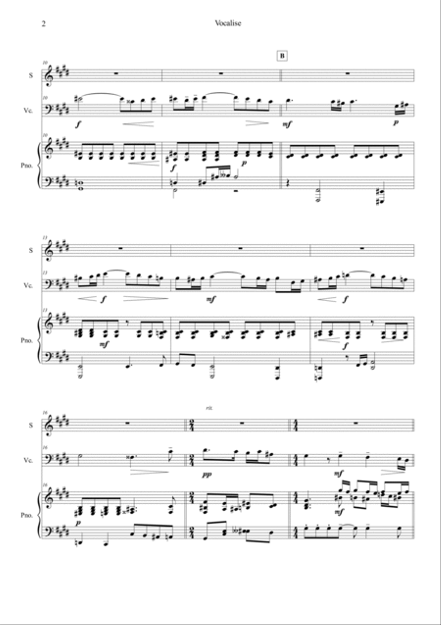 Vocalise Op.34, No.14 Vocalise Op.34, No.14 Soprano Voice scores gallery preview page 2