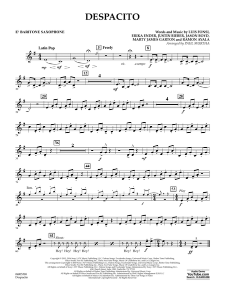 Despacito (arr. Paul Murtha) - Eb Baritone Saxophone