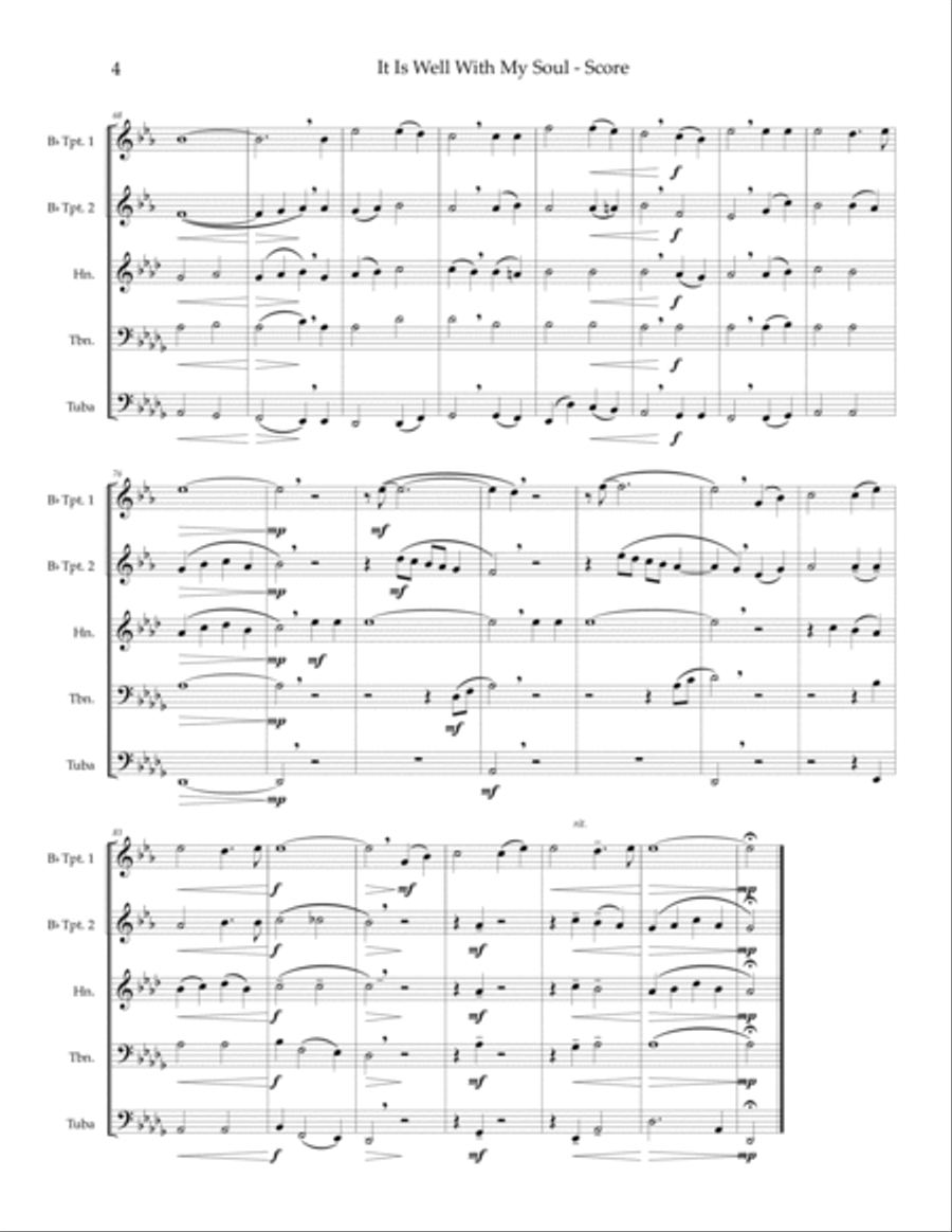 It Is Well With My Soul - brass quintet Brass Quintet scores gallery preview page 6