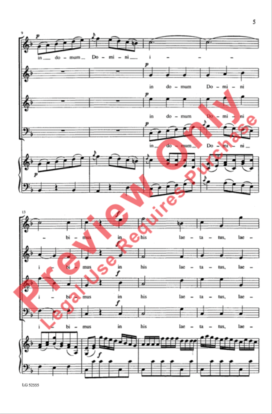Laetatus Sum 4-Part scores gallery preview page 5