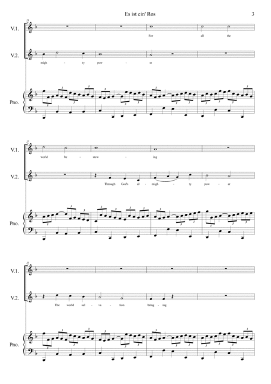 Es ist ein Ros' entsprungen Piano scores gallery preview page 3