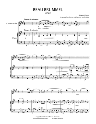 Elgar - "Minuet" from 'Beau Brummel', for Bb Clarinet and Piano