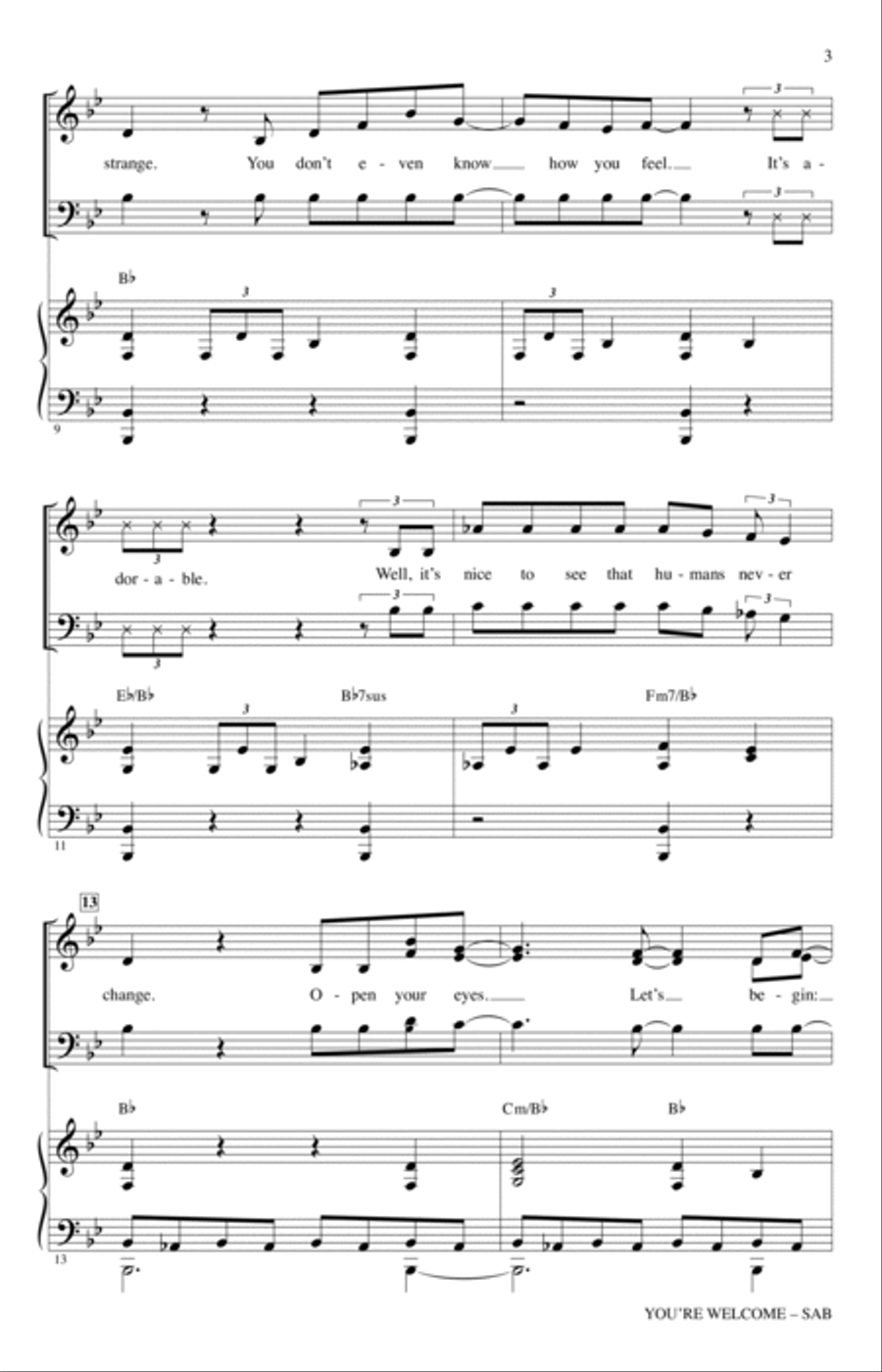 You're Welcome (from Moana) (arr. Mark Brymer) 3-Part scores gallery preview page 2