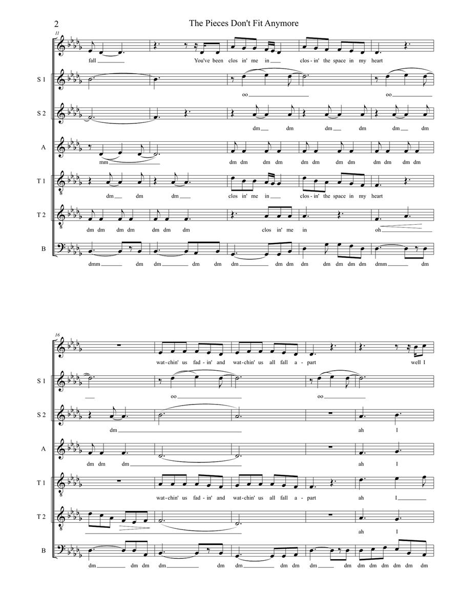 The Pieces Don't Fit Anymore Small Ensemble scores gallery preview page 2