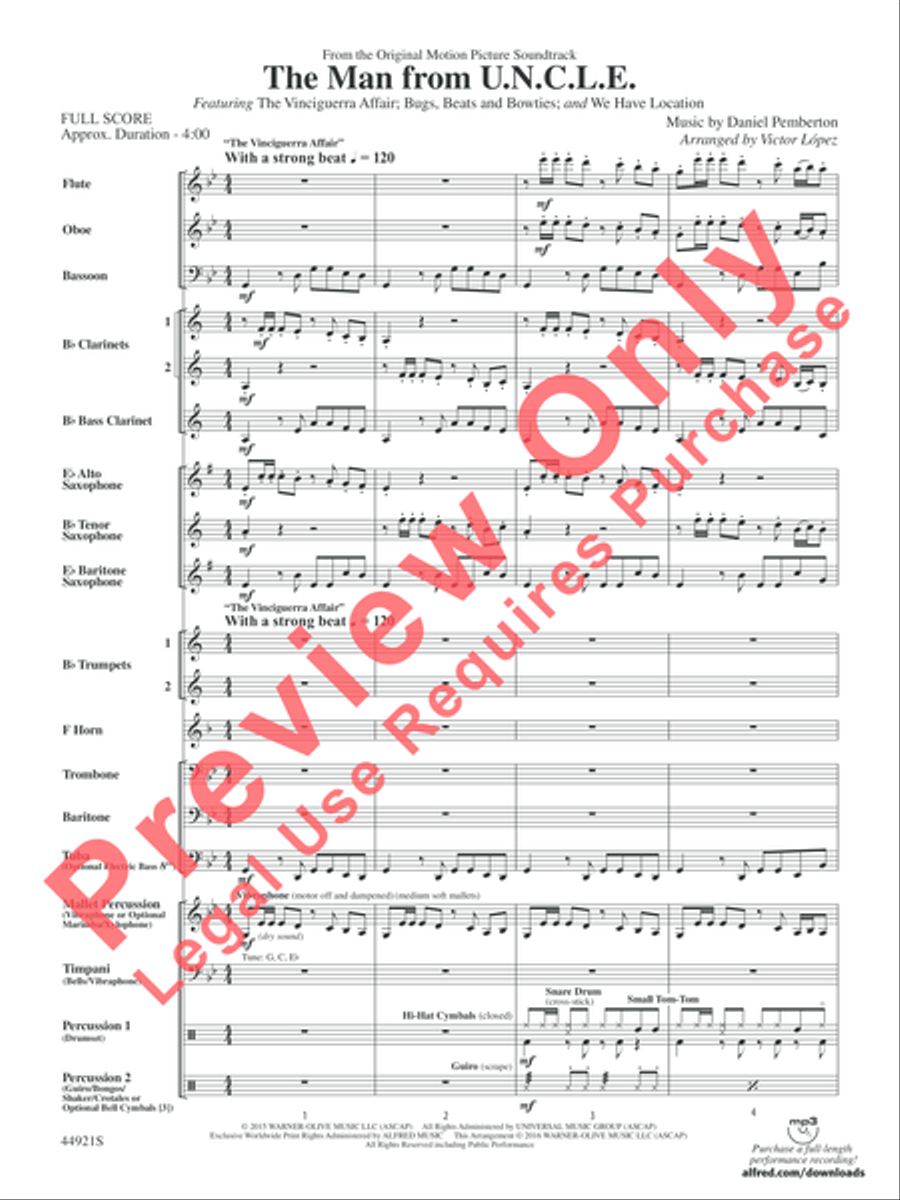 The Man from U.N.C.L.E. (from the Original Motion Picture Soundtrack) Concert Band scores gallery preview page 4