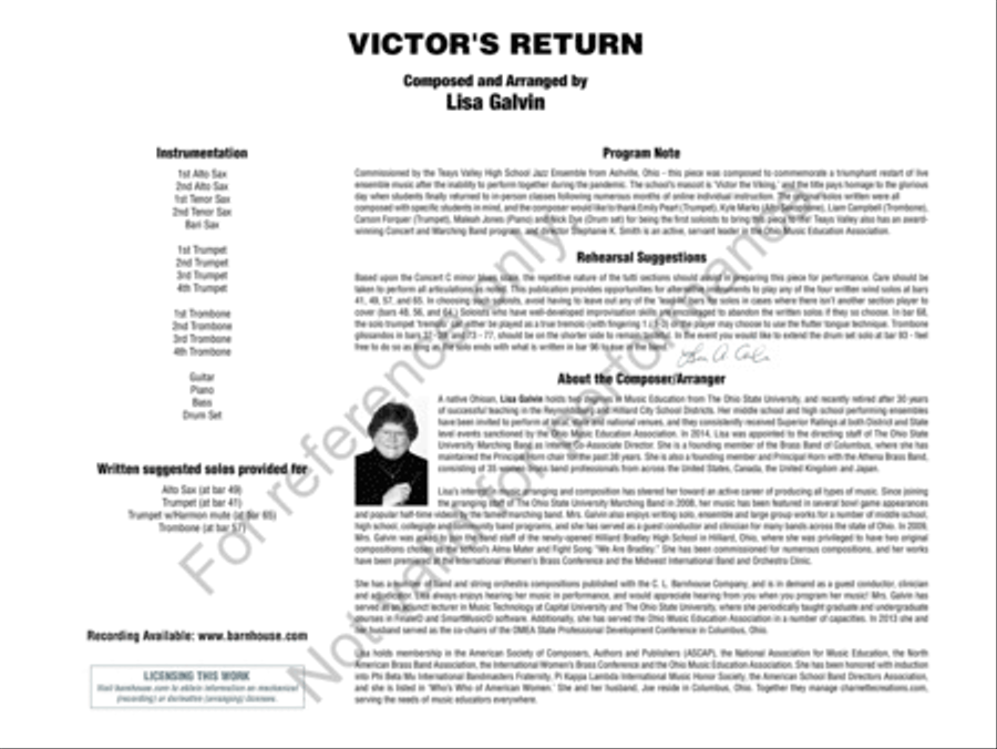 Victor's Return Victor's Return Jazz Ensemble scores gallery preview page 3