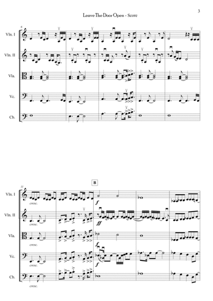 Leave The Door Open by Bruno Mars String Orchestra - Digital Sheet Music