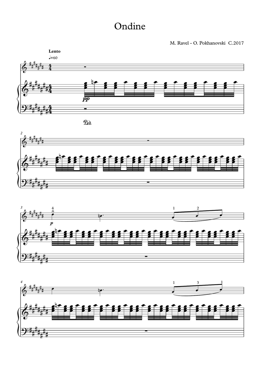 Ravel Gaspard de la Nuit: Ondine Violin Solo scores gallery preview page 1