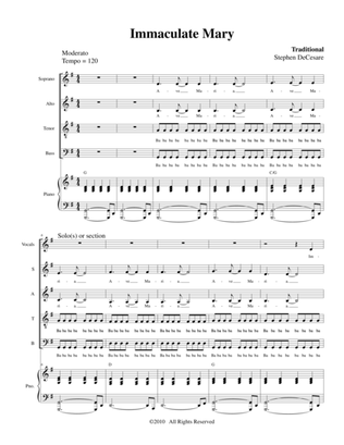 Immaculate Mary (Solos and SATB)