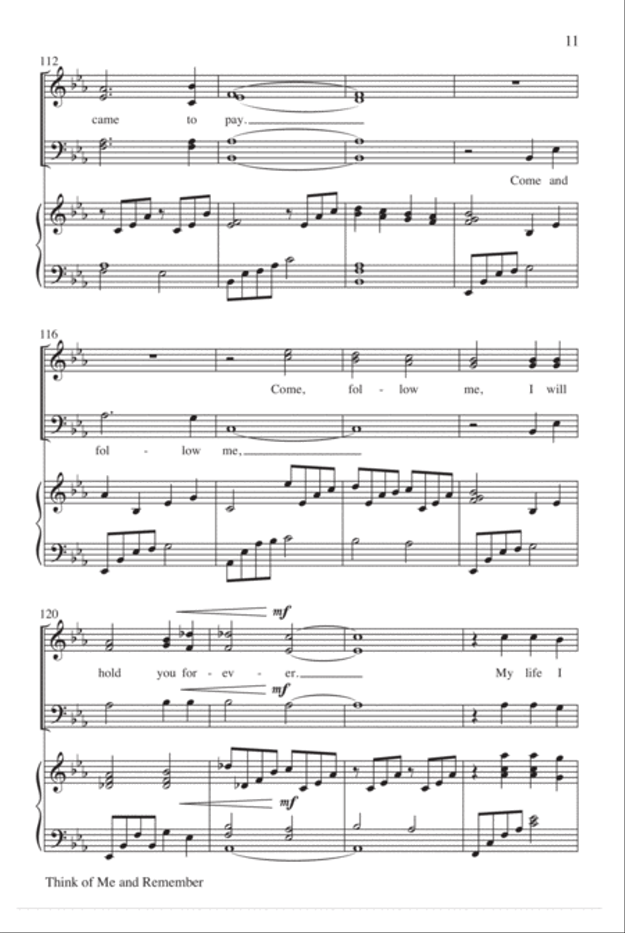 Think of Me and Remember 4-Part scores gallery preview page 12