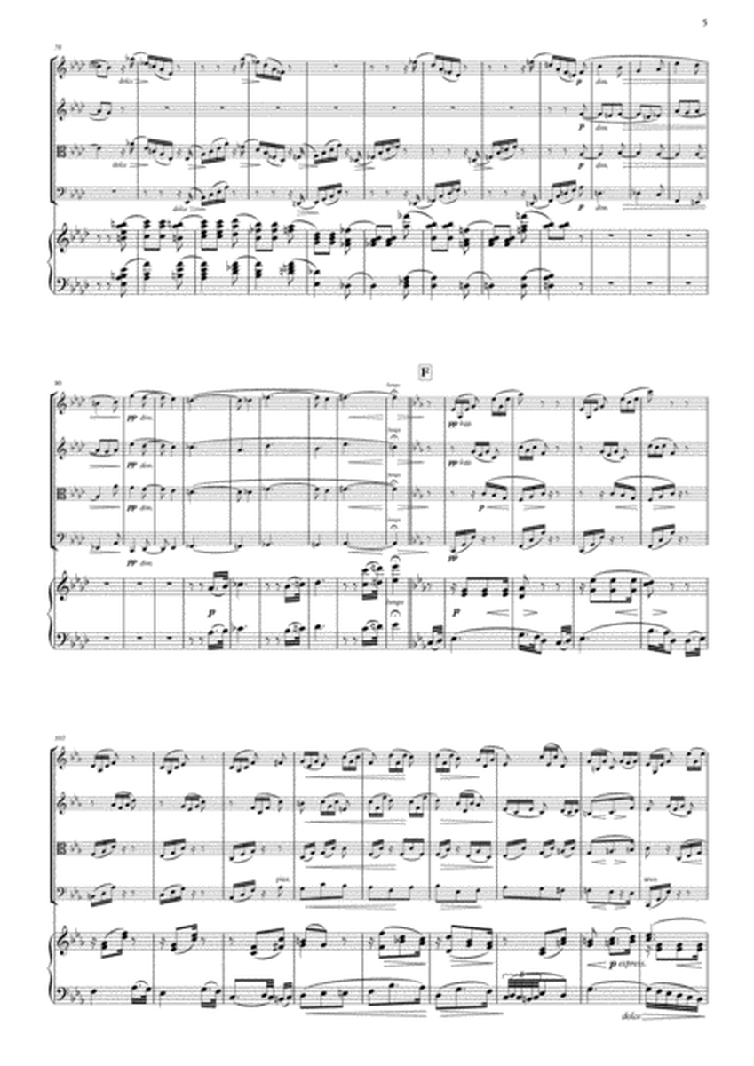 Symphony n°3 op.90, 3rd mvt for String Quartet & Piano image number null
