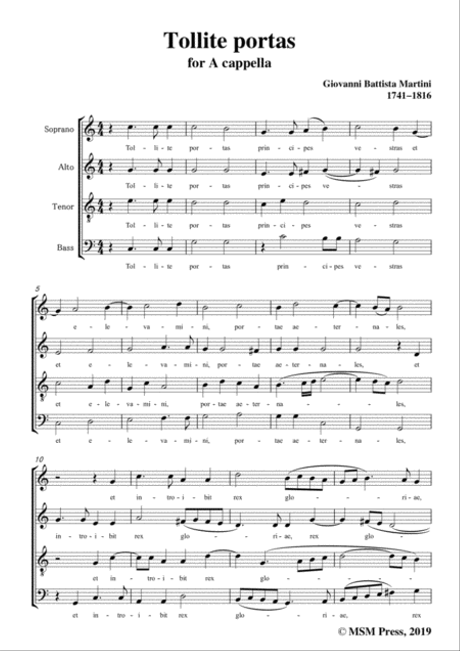 Martini-Tollite portas,in C Major,for A cappella 4-Part scores gallery preview page 3
