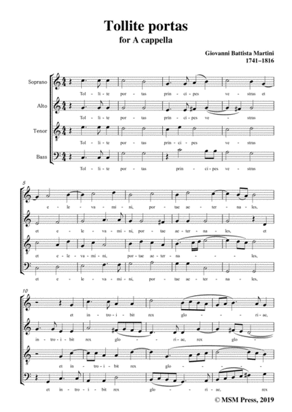 Martini-Tollite portas,in C Major,for A cappella image number null