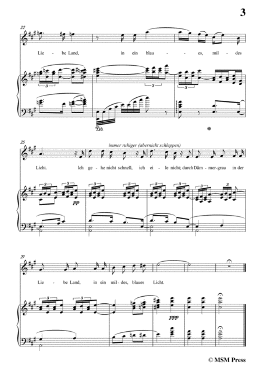 Richard Strauss-Traum Durch die Dämmerung in A Major,for Voice and Piano Voice Solo scores gallery preview page 5