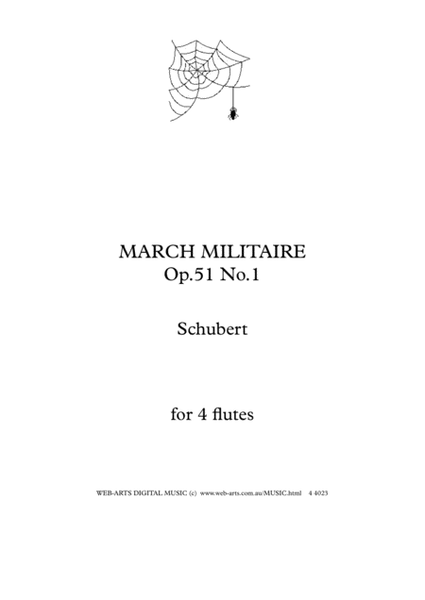 MARCH MILITAIRE for 4 flutes - SCHUBERT image number null