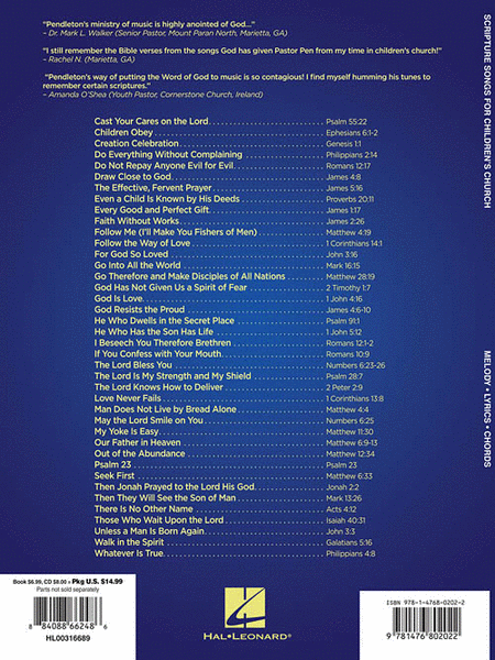 Scripture Songs for Children's Church image number null
