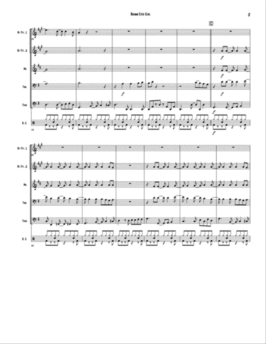 Brown Eyed Girl Brass Ensemble scores gallery preview page 5