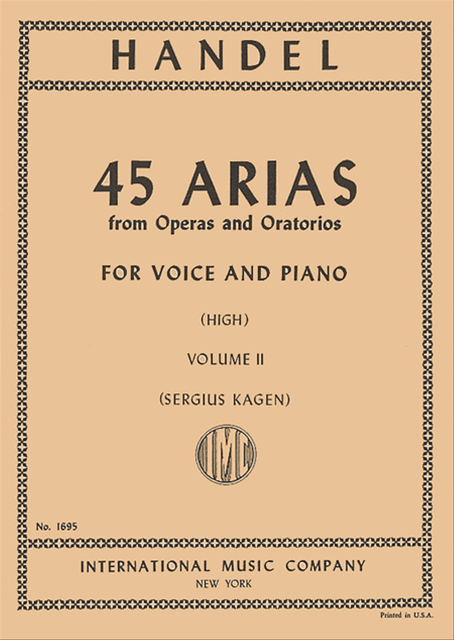45 ARIAS from Operas and Oratorios for Voice and Piano (High Voice) High Voice scores gallery preview page 1