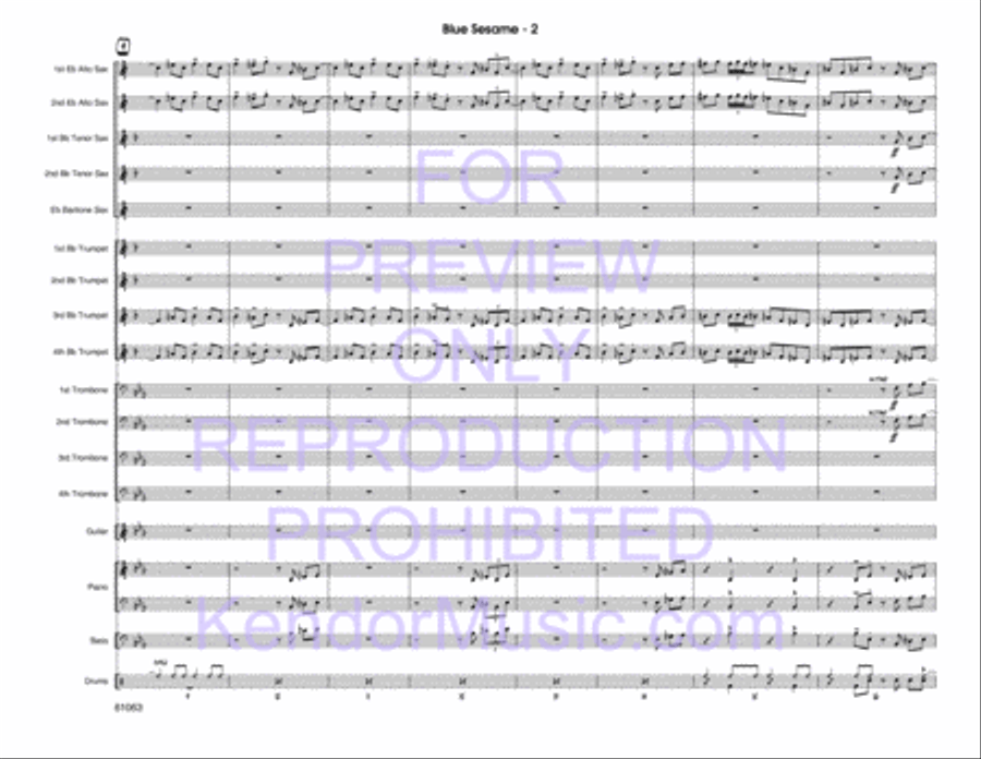 Blue Sesame Blue Sesame Jazz Ensemble scores gallery preview page 3