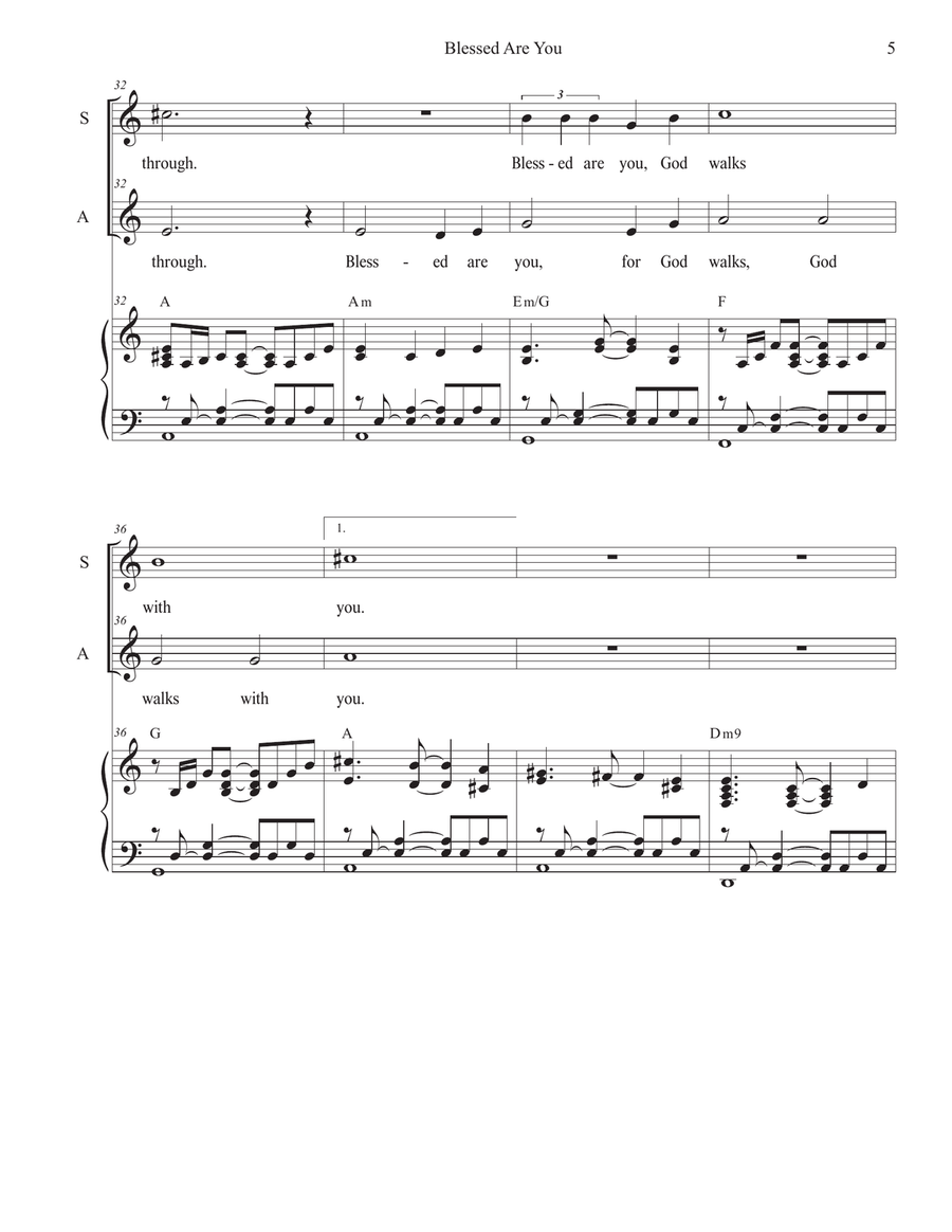 Blessed Are You (Duet for Soprano and Alto solo) Alto Voice scores gallery preview page 5