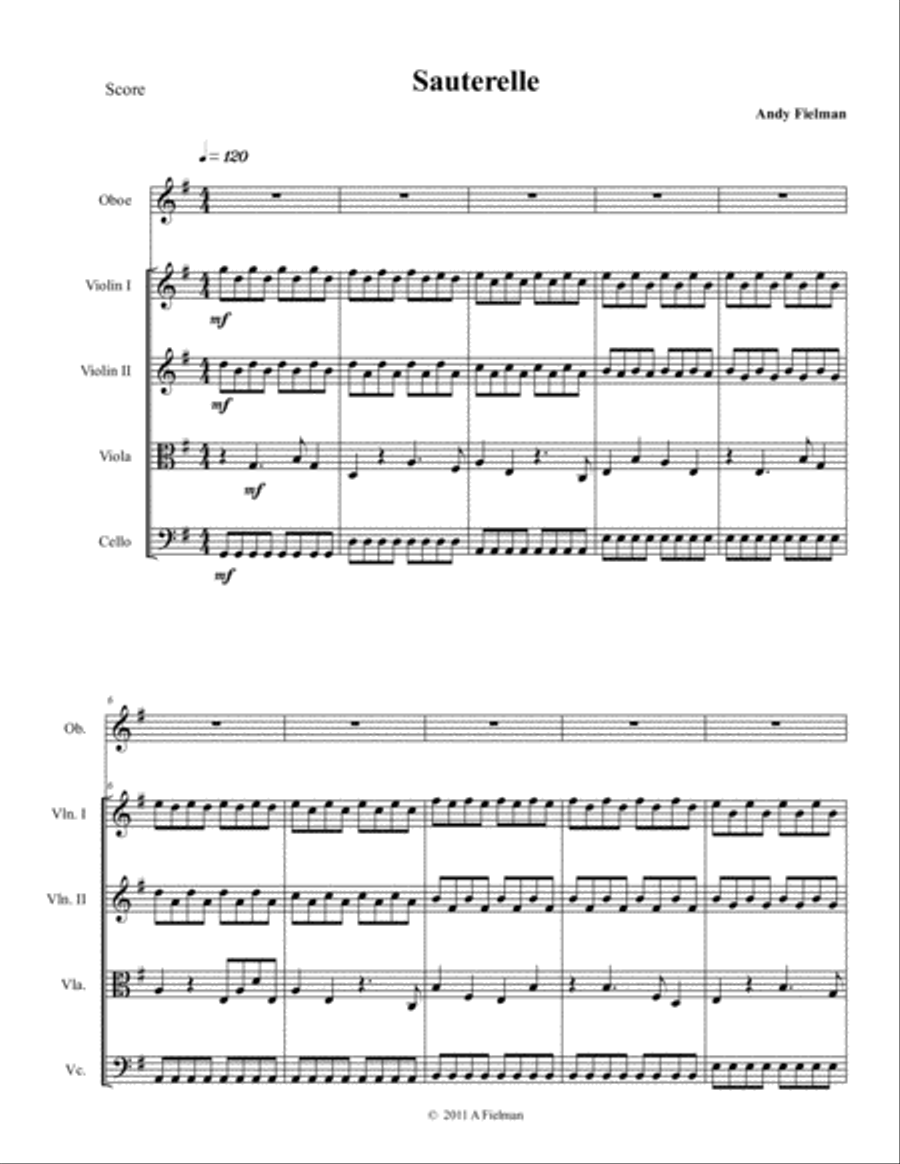 Sauterelle Chamber Orchestra scores gallery preview page 1