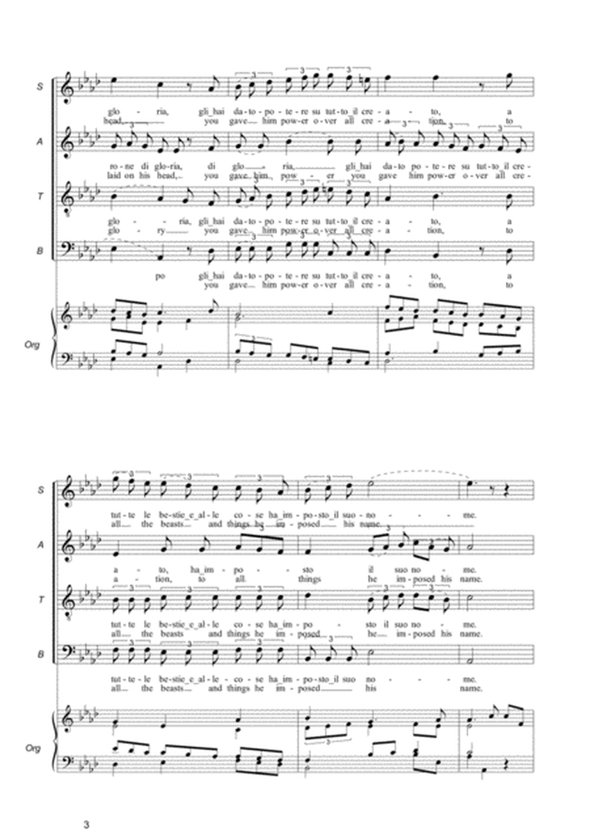 Psalm 8 - HOW MAJESTIC IS YOUR NAME! - B. Marcello - Arr. for SATB Choir and Organ - English and Ita image number null
