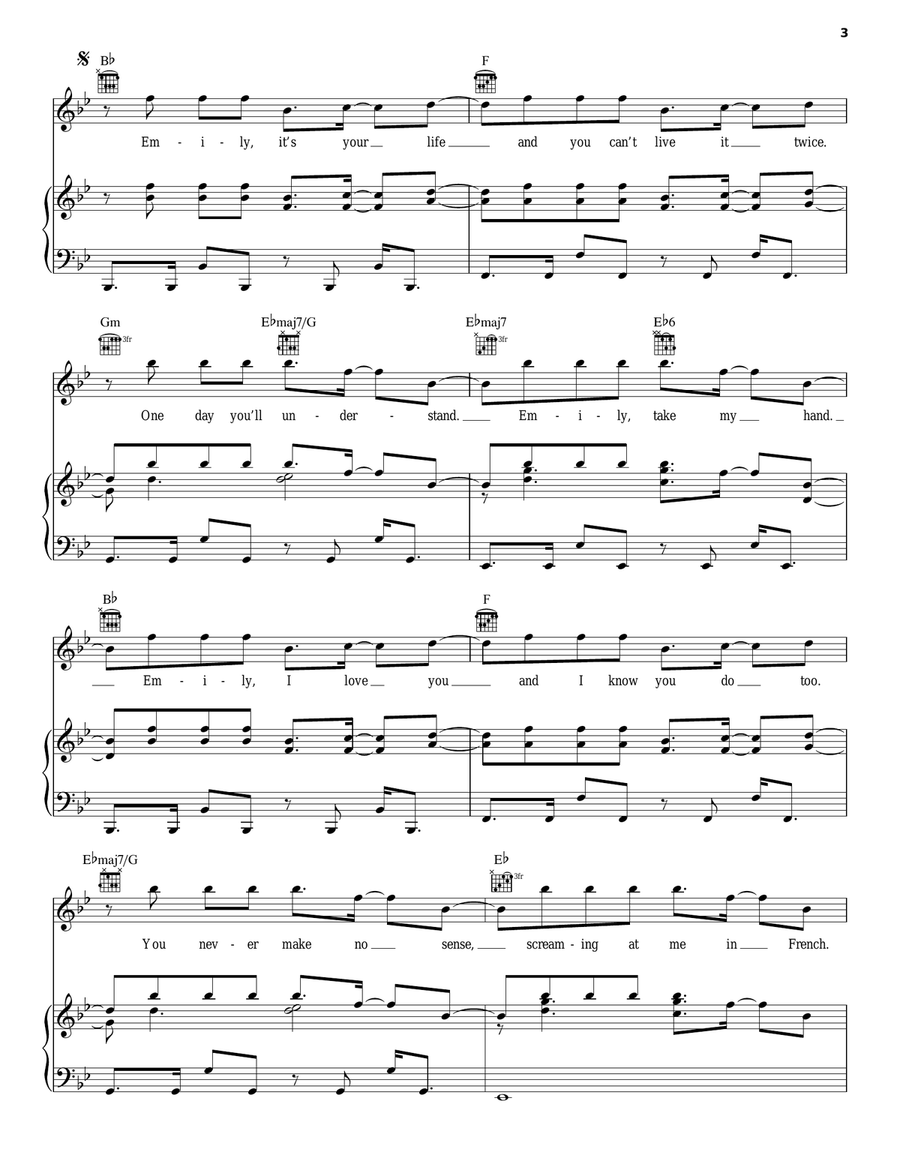 Emily Piano, Vocal, Guitar scores gallery preview page 3