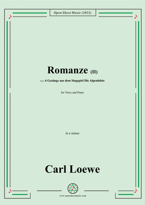 Book cover for Loewe-Romanze(II),in e minor,for Voice and Piano
