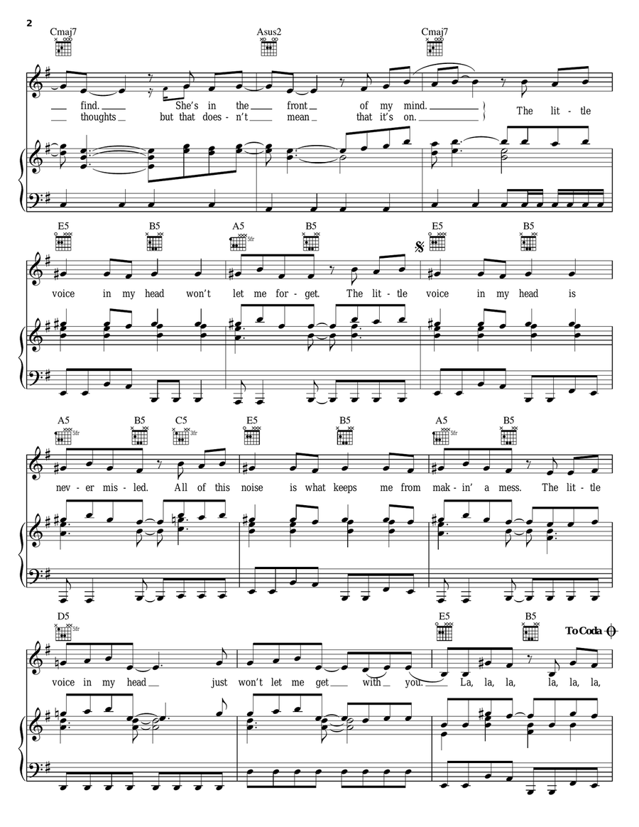 Little Voice Piano, Vocal, Guitar scores gallery preview page 2