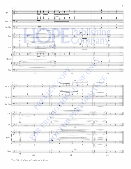 Gift of Music, The- Brass Parts: Conductor's Score: 2 B-flat Trumpets, 3 Trombon