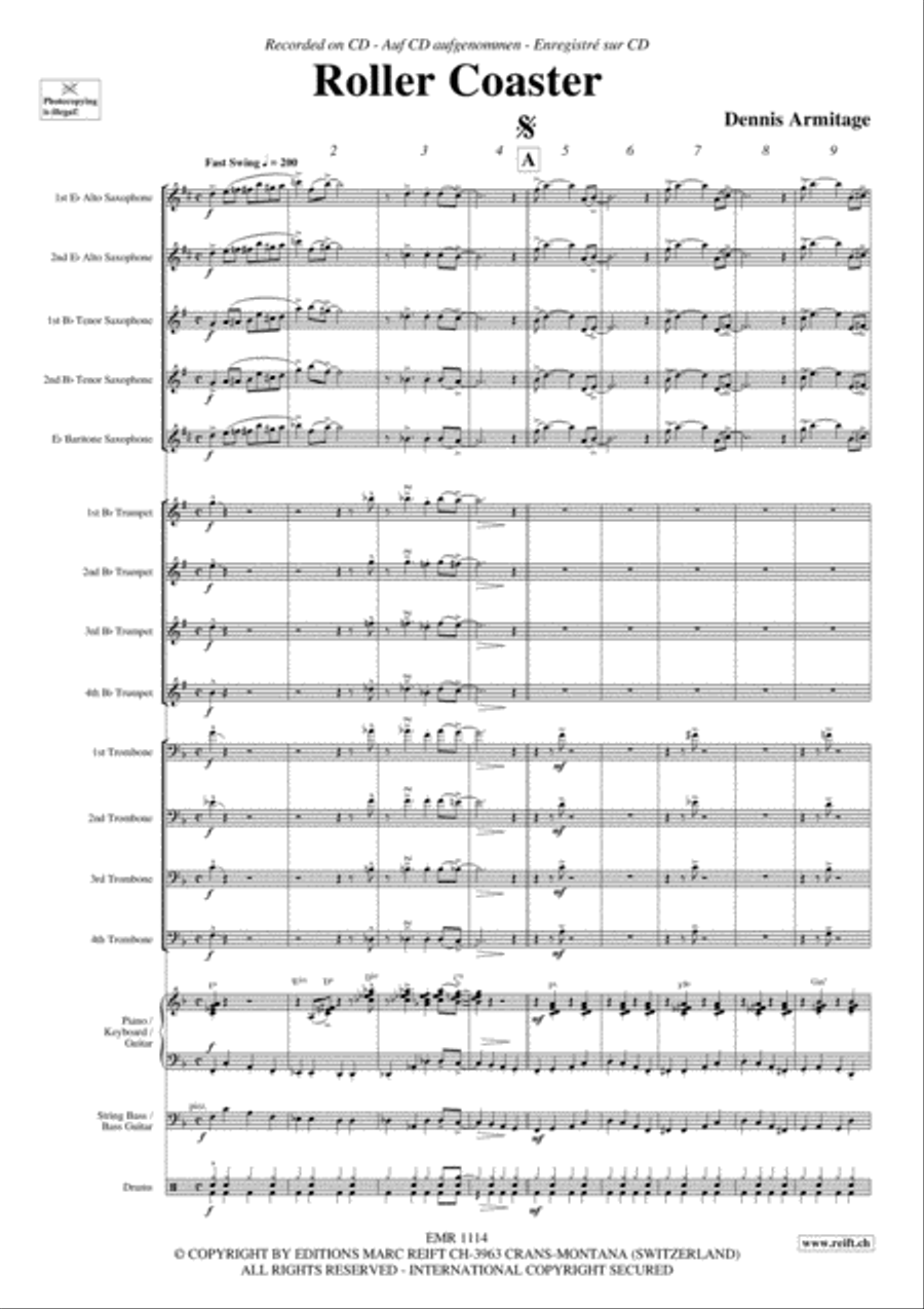 Roller Coaster Roller Coaster Big Band scores gallery preview page 4