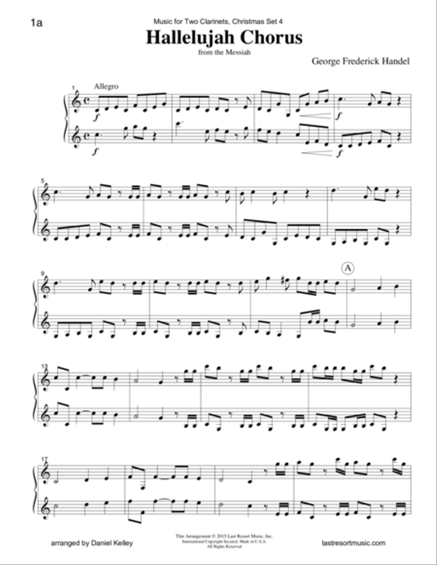 Christmas Duets for Clarinet - Set 4 - Music for Two Clarinets Clarinet Duet scores gallery preview page 2