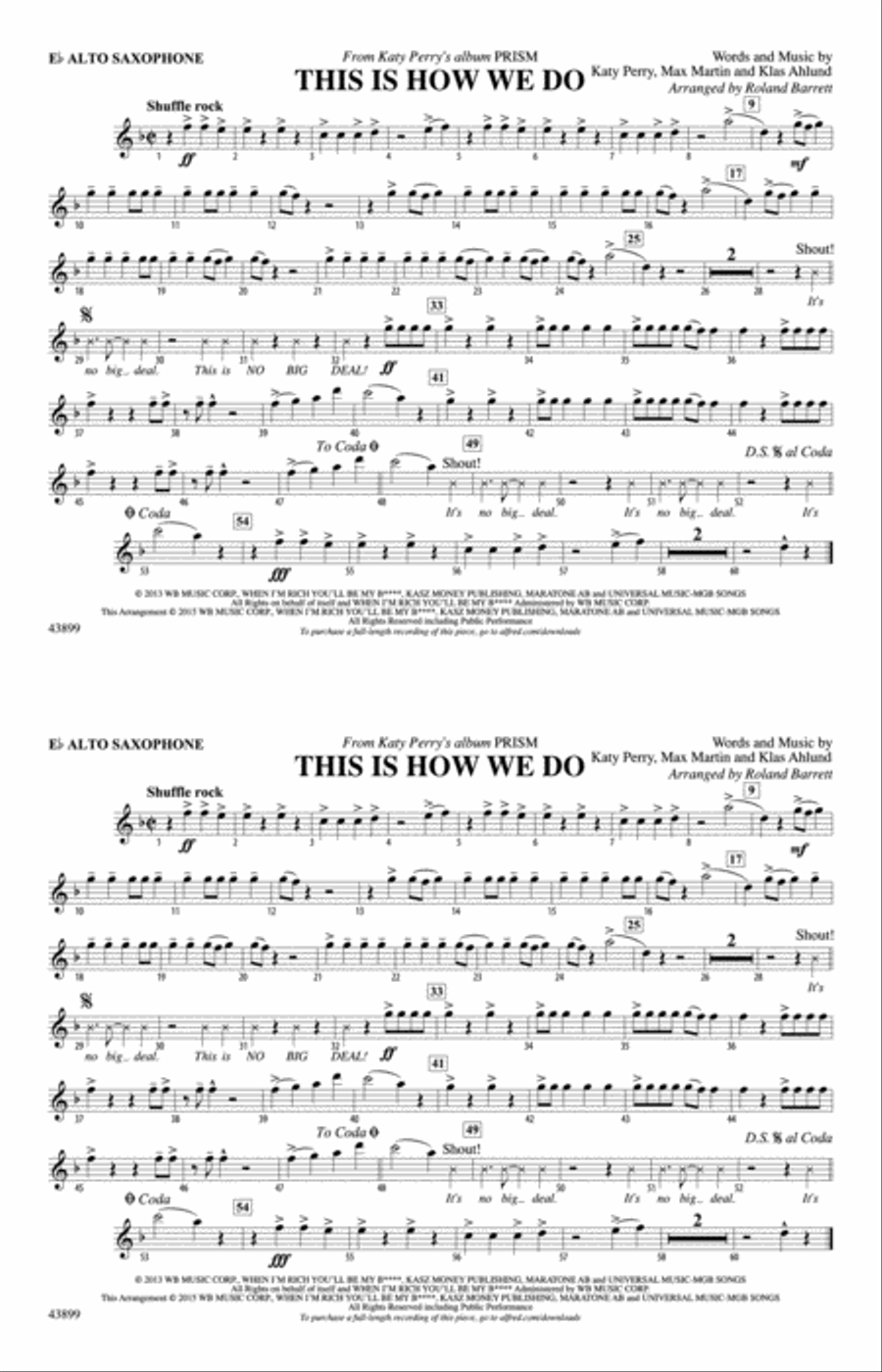 This Is How We Do: E-flat Alto Saxophone Marching Band scores gallery preview page 1