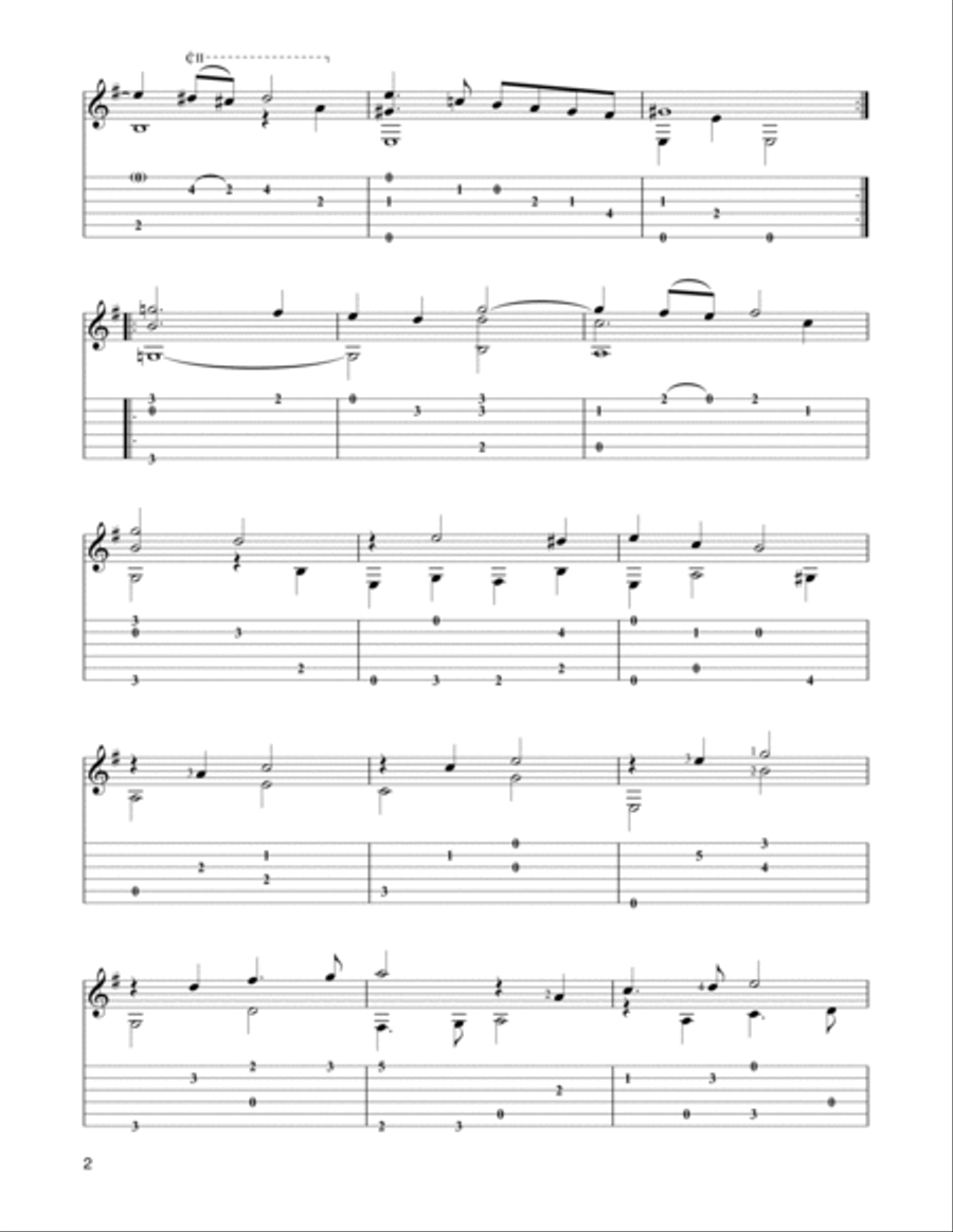Flow, My Tears Classical Guitar scores gallery preview page 2