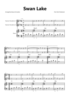 Swan Lake - Soprano Saxophone Duet with Piano and Chord Notations