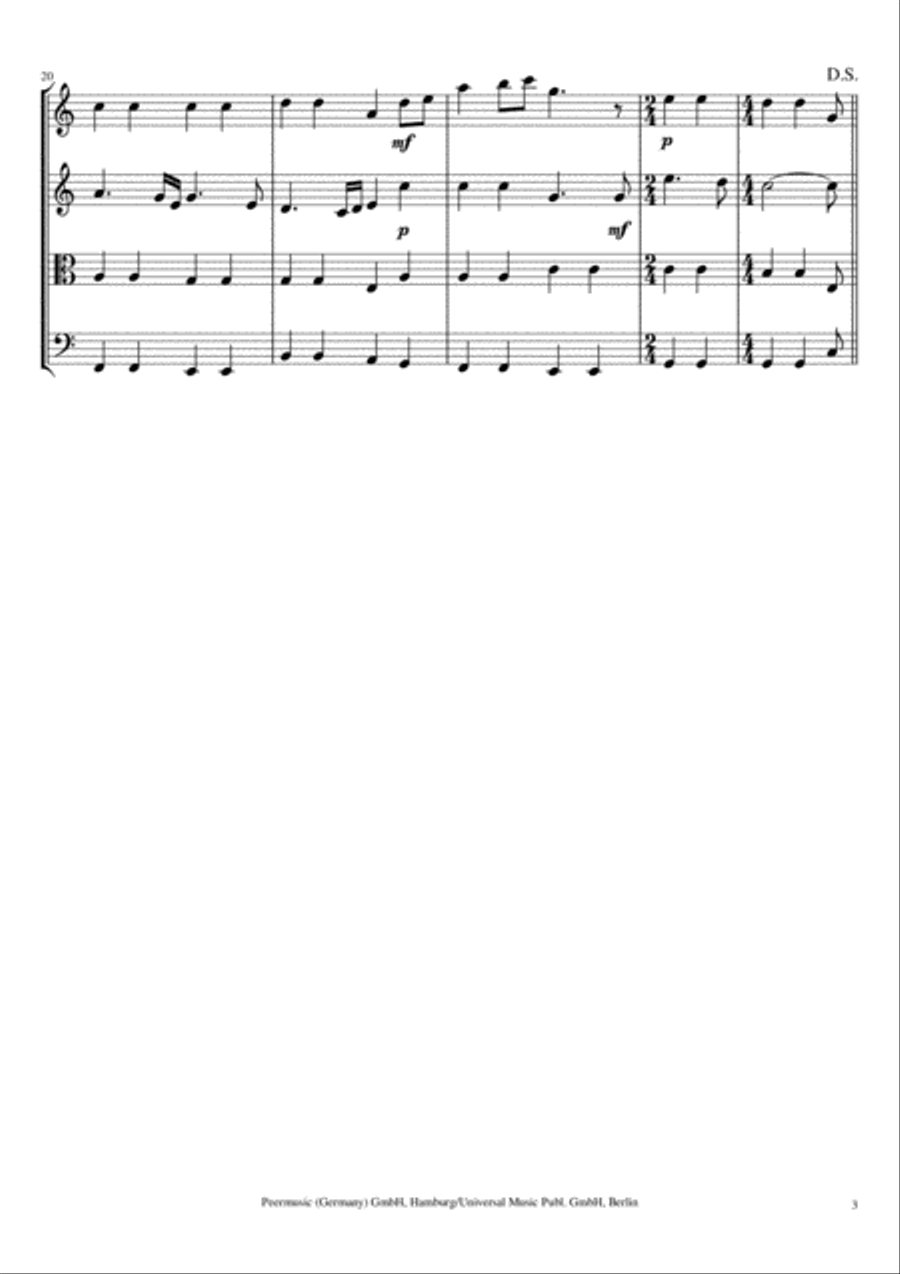 You Raise Me Up String Quartet scores gallery preview page 3